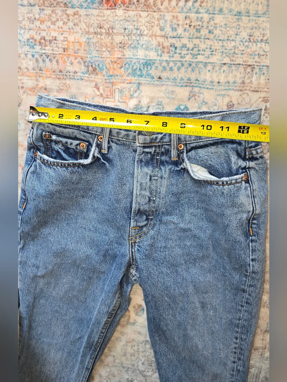 GRLFRND Karolina High Rise Straight Crop Button Fly Jeans Size 25 100% Cotton - Picture 4 of 13